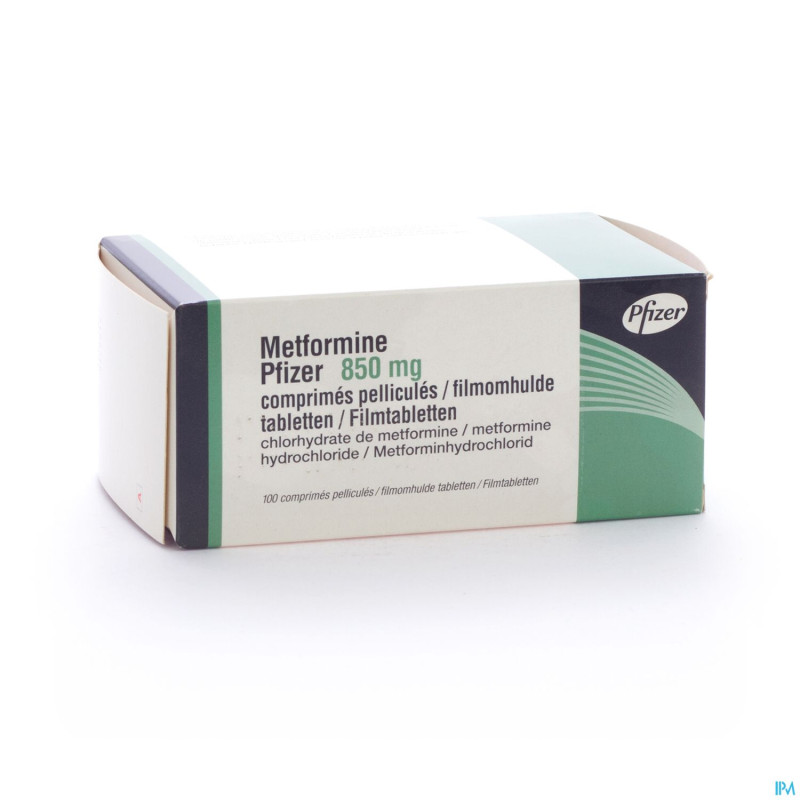 Metformine pfizer 850 mg comp pell 100 x 850 mg
