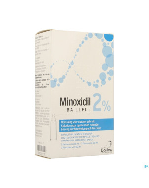 Minoxidil biorga 2% sol cutanee coffret  fl 3x60ml