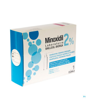 Minoxidil biorga 2% sol cutanee coffret  fl 3x60ml