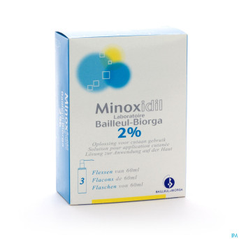 Minoxidil biorga 2% sol cutanee coffret  fl 3x60ml