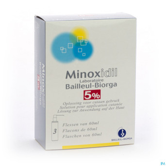 Minoxidil biorga 5% sol cutanee coffret  fl 3x60ml