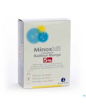 Minoxidil biorga 5% sol cutanee coffret  fl 3x60ml