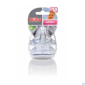 Nuby tetine sil medium flow 0-6m 2    67678