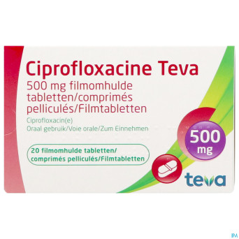Ciprofloxacine teva comp 20 x 500 mg