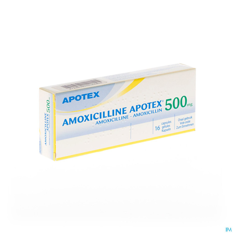 Amoxicilline apotex caps 16 x 500 mg
