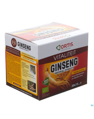 Ortis ginseng imperial dynastie bio s/alc. 20x15ml