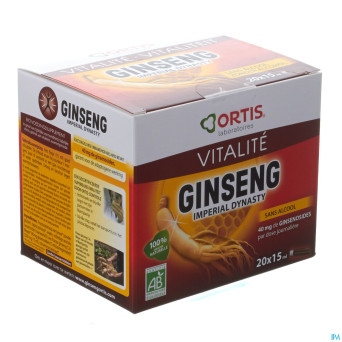 Ortis ginseng imperial dynastie bio s/alc. 20x15ml