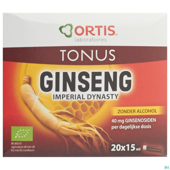 Ortis ginseng imperial dynastie bio s/alc. 20x15ml
