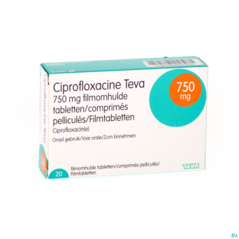 Ciprofloxacine teva comp 20 x 750 mg
