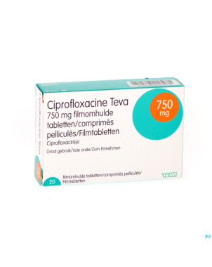 Ciprofloxacine teva comp 20 x 750 mg