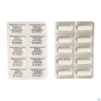 Ciprofloxacine teva comp 20 x 750 mg