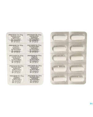 Ciprofloxacine teva comp 20 x 750 mg