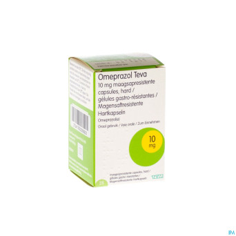 Omeprazol teva 10mg caps gastro resist dur pot  28
