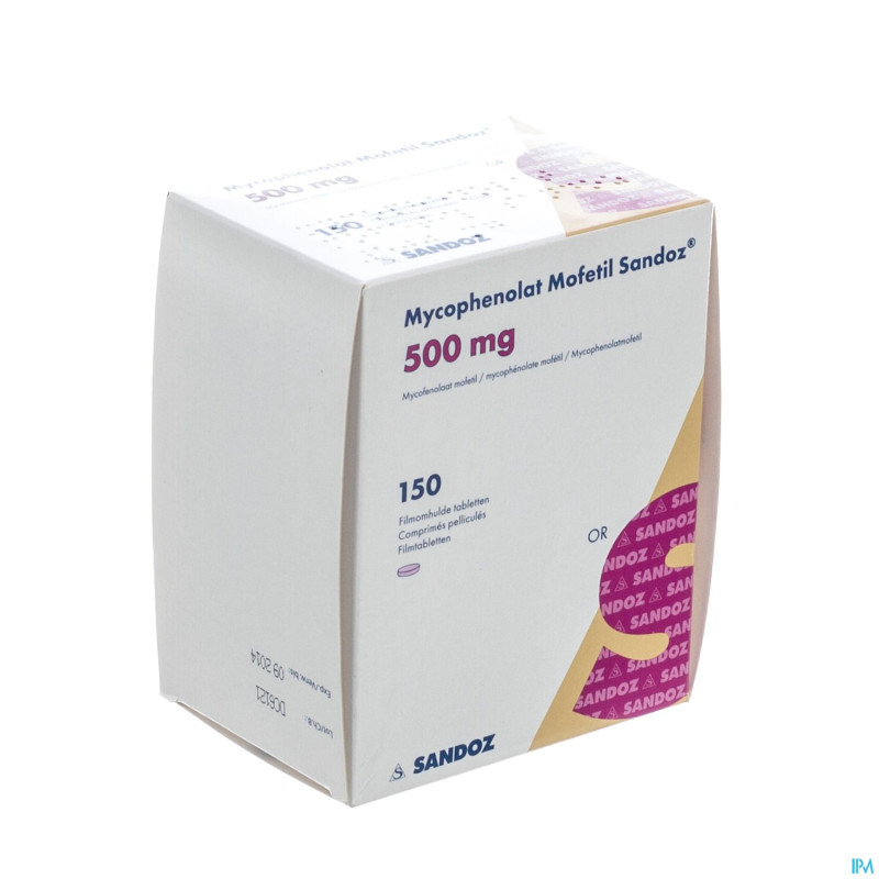 Mycophenolat mofetil sandoz 500 mg comp pell 150