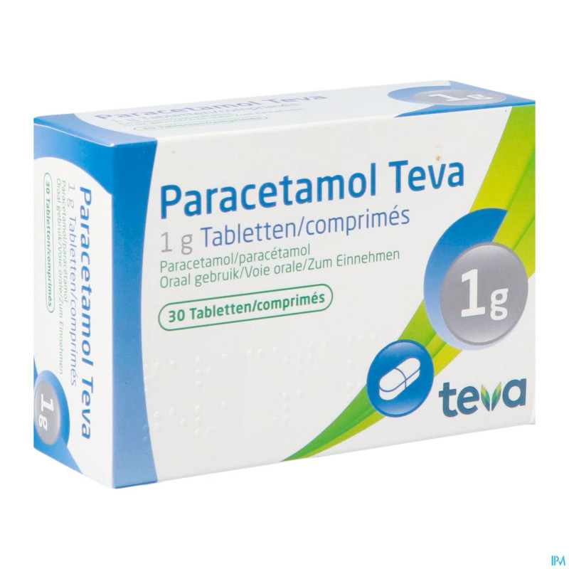Paracetamol teva 1 g comp  30 x 1 g blister
