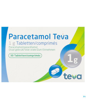 Paracetamol teva 1 g comp  30 x 1 g blister