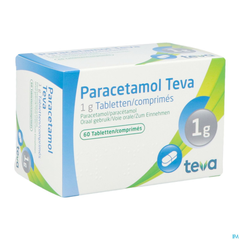 Paracetamol teva 1 g comp  60 x 1 g blister