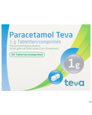 Paracetamol teva 1 g comp  90 x 1 g blister