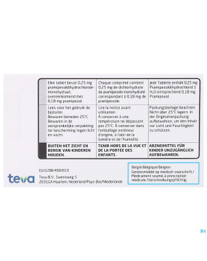 Pramipexol teva 0,18 mg tabl  30