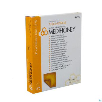 Medihoney pans tulle miel a/bact.    10x10cm  5