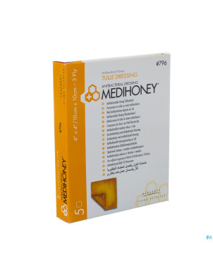 Medihoney pans tulle miel a/bact.    10x10cm  5