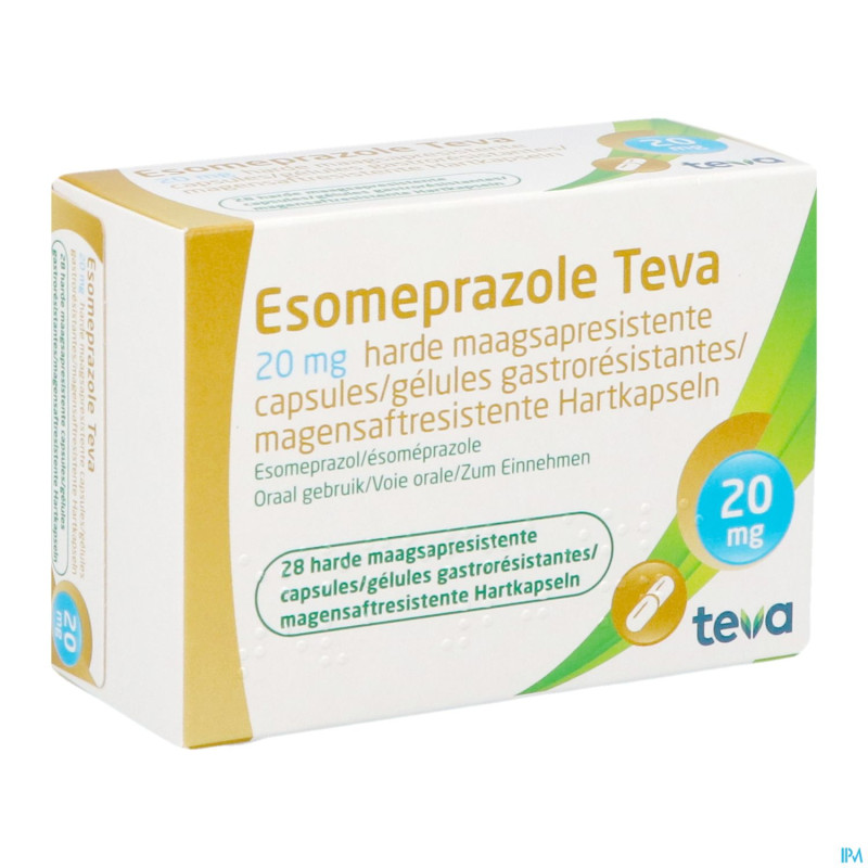 Esomeprazole teva caps gastro resistant bl 28x20mg