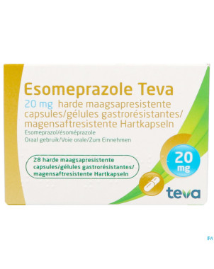 Esomeprazole teva caps gastro resistant bl 28x20mg