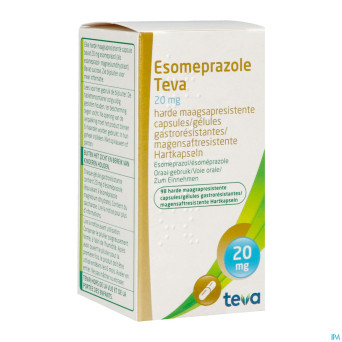 Esomeprazole teva caps gastro resistant fl 98x20mg