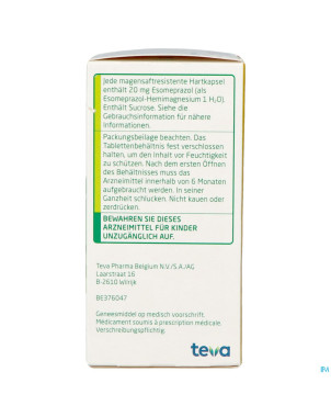 Esomeprazole teva caps gastro resistant fl 98x20mg