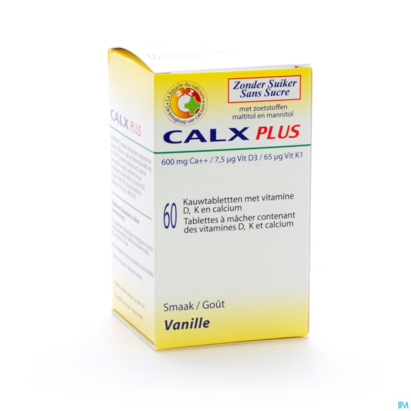 Calx-plus carre caramel vanille s/sucre 60