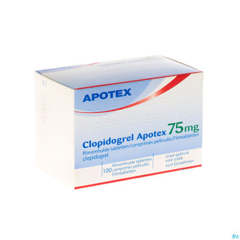 Clopidogrel apotex 75 mg comp pell 100 x 75 mg