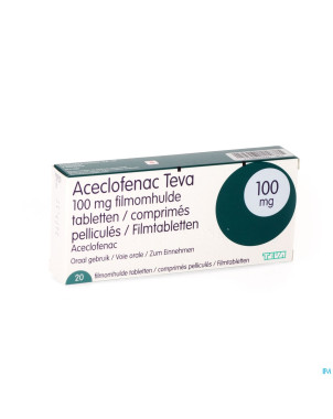 Aceclofenac teva 100 mg comp pell 20 x 100 mg