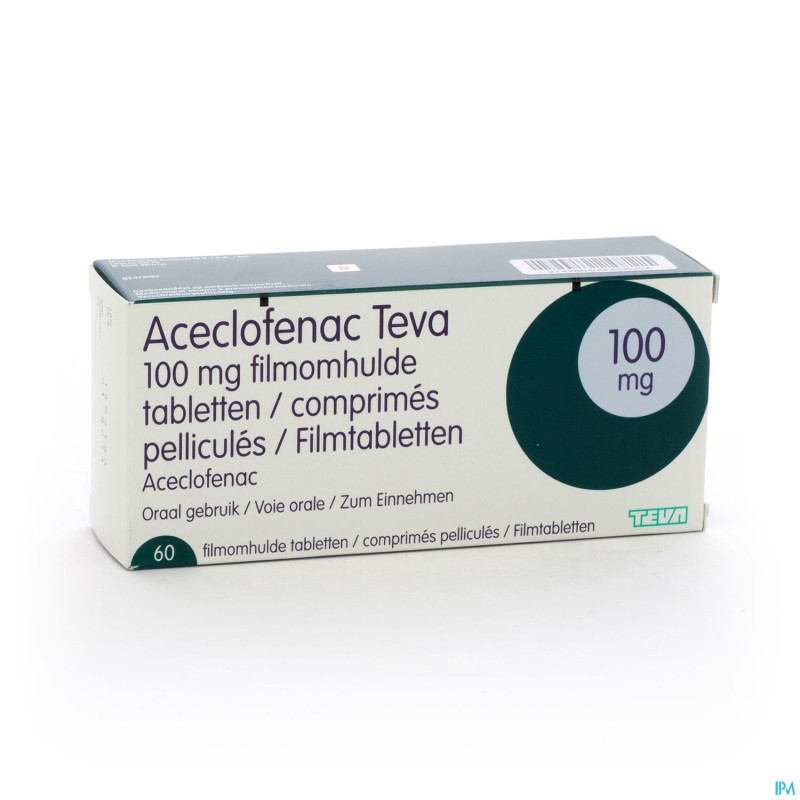 Aceclofenac teva 100 mg comp pell 60 x 100 mg