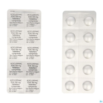 Aceclofenac teva 100 mg comp pell 60 x 100 mg