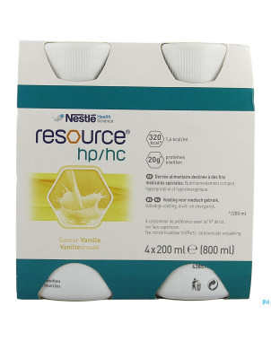 Resource hp hc vanille  bouteille 4x200ml