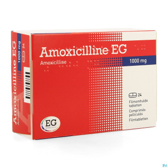 Amoxicilline eg 1000mg comp pell 24 x 1000 mg