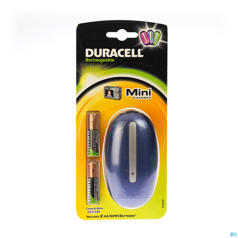 Duracell mini charger color + 2 piles aa
