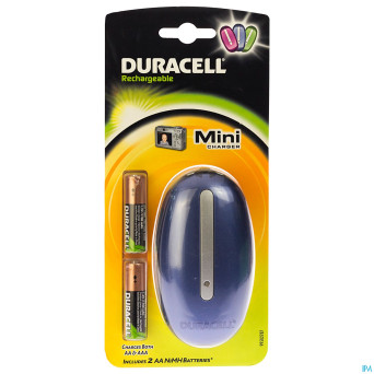 Duracell mini charger color + 2 piles aa