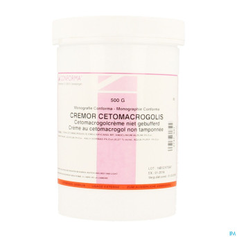 Creme cetomacrogol n/tamponnee  500g conf