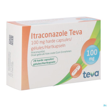 Itraconazole teva 100 mg caps dur  28