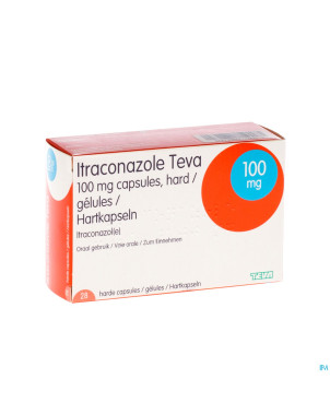 Itraconazole teva 100 mg caps dur  28