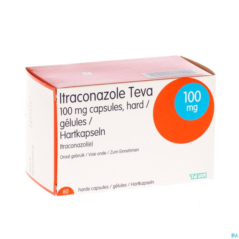 Itraconazole teva 100 mg caps dur  60
