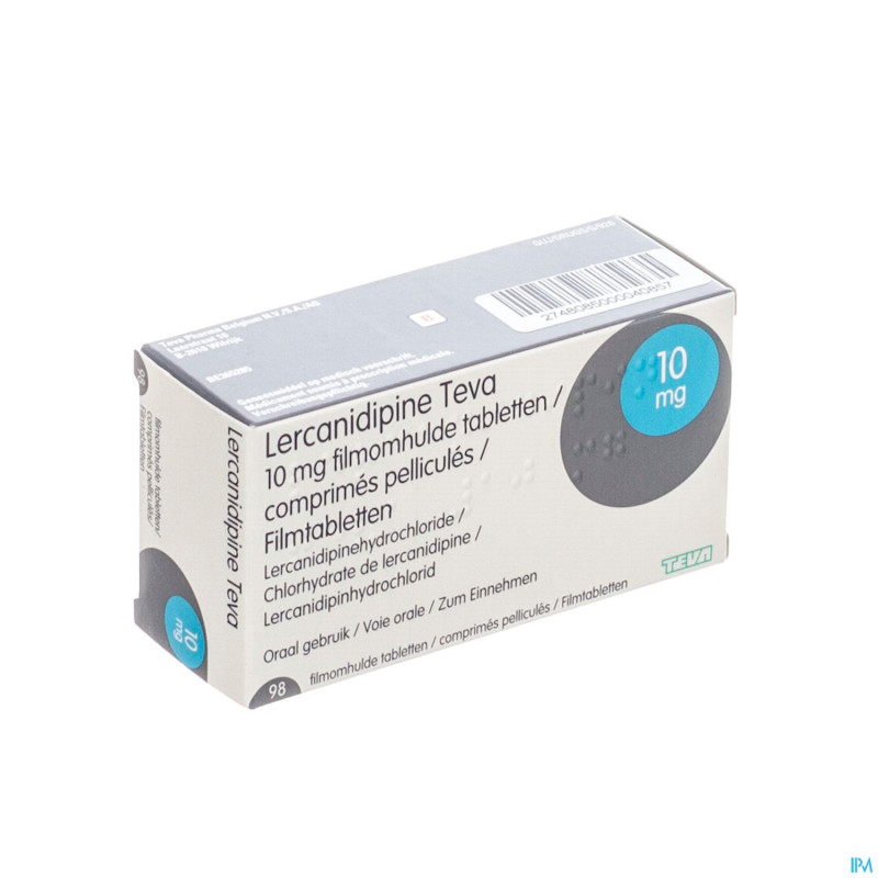 Lercanidipine teva 10 mg comp pell 98 x 10 mg