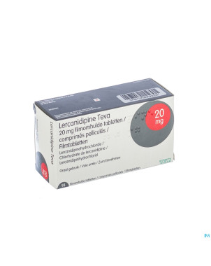 Lercanidipine teva 20 mg comp pell 98 x 20 mg