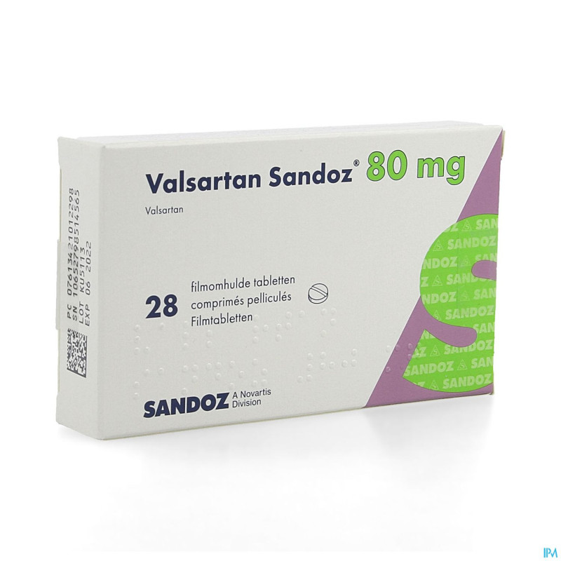 Valsartan sandoz 80 mg comp pell 28 x 80 mg
