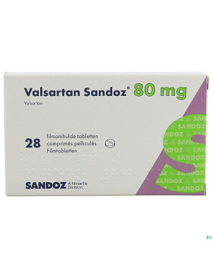 Valsartan sandoz 80 mg comp pell 28 x 80 mg