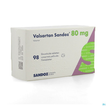 Valsartan sandoz 80 mg comp pell 98 x 80 mg