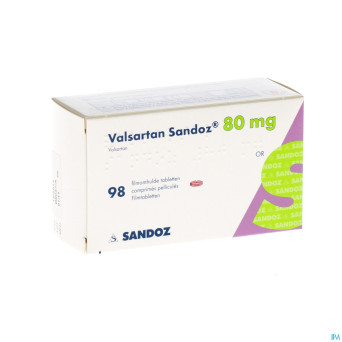 Valsartan sandoz 80 mg comp pell 98 x 80 mg