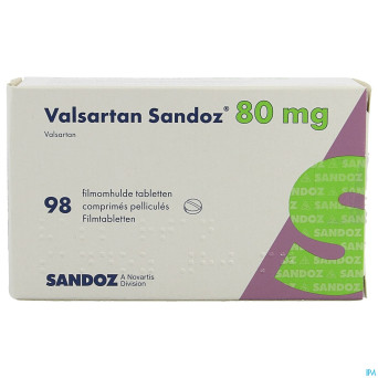 Valsartan sandoz 80 mg comp pell 98 x 80 mg