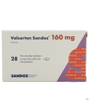 Valsartan sandoz 160 mg comp pell 28 x 160 mg